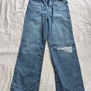 Sincerely Jules Blue Distressed Straight Leg Jeans